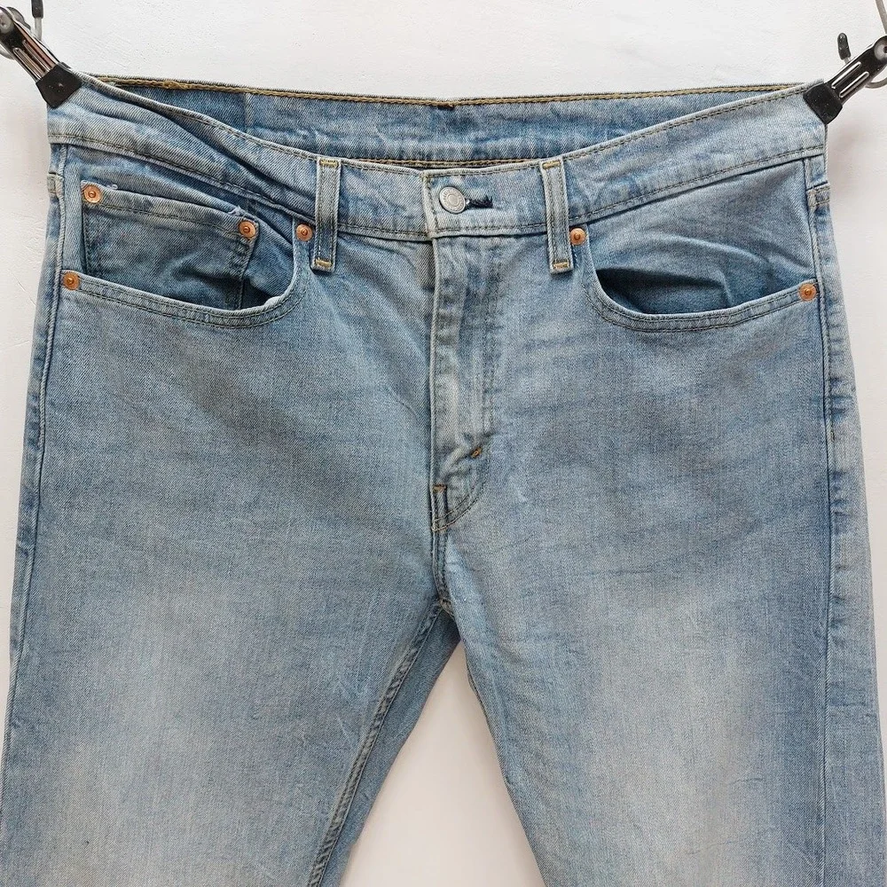 Levi's 502 Regular Taper Jeans Men's 34x32 Blue Light Wash Denim Americana